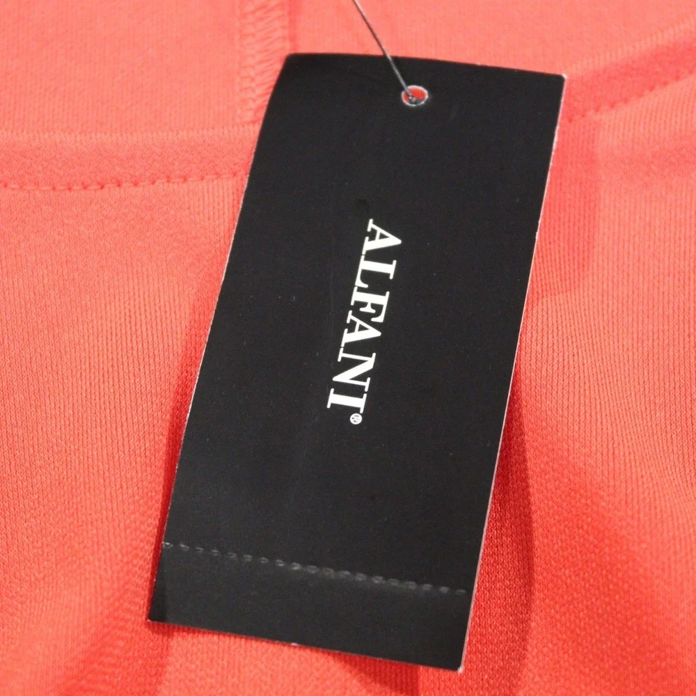 Alfani Cranberry Spice Pleated Neck Cap Sleeve Peplum‎ Top Large